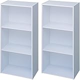 アイリスオーヤマ カラーボックス 3段 2個セット 幅41.5×奥行29×高さ88cm ホワイト CX-3