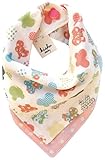Kishu Baby Girl Bib, Boho Butterfly Bandana Bib, One Size Multicolor (pink) by Kishu Baby
