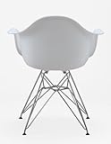 チャールズ&amp;レイ・イームズ　DAR アームシェルチェア ロッドワイヤーベース　ホワイト（白）