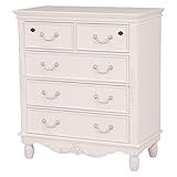 ヨーロッパ調チェスト 収納棚 【4段】 幅80cm×奥行40cm 木製 鍵付き アンティークテイスト RCH-1581