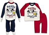 (パンダマニア)PANDA MANIA 2015 パンダちゃんプリント 長そでパジャマ 脇ボタン付き 80cm ネイビー