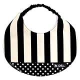 赤ちゃんにやさしい安心スタイ・ビブ・よだれかけ（首ひも・日本製）　wide stripe（twill・black）　B0306500　日本製
