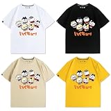 ちいｘハイキュー!! かわ Tシャツ 夏服 綿 半袖 日向翔陽 影山飛雄 孤爪研磨 ハチワレ うさぎ 萌えグッズ 上着 インナーシャツ 可愛い 柔らかい 吸汗 通気性 肌着 男女兼用 非公式 (カーキ,XL)
