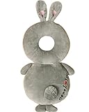 赤ちゃんの後頭部を保護 防止やわらかリュック セーフティーリュック 安全 衝撃吸収グッズ 肩ひも調整可 灰色 ウサギ S サイズ