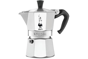 Bialetti - Moka Express Stovetop Espresso Maker, 3 Cups (130 ml) Capacity – Makes Real Italian Coffee – Iconic Moka Pot with Patented Safety Valve, Ergonomic Handle, Aluminium, Silver