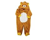 リラックマ・コリラックマ ベビー服 なりきり足袋付きカバーオール 【27、チャ[リラックマ] 50-60cm】 シープボア 新生児 着ぐるみ キグルミ