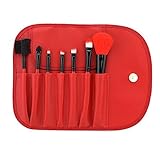 Weryn(TM) 7PCS /キットプロフェッショナルメイクはメイクファンデーションブラシケースバッグメイクツールで設定した化粧品セットブラシ[赤]