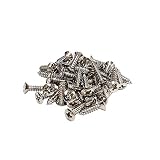 【日本製】 YJB PARTS 高精度ピックガード用ネジ 50本入り スチールニッケルメッキ ギター用ピックガード/バックプレート対応（ストラト2本分）