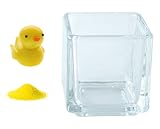 花市場直送便 ミニチュアガラス あひる & カラーサンド イエロー & 植え込み用グラス ニューブロックS