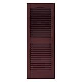 Mid-america 00 01 1464167 14.5" X 64" Bordeaux Louvered Vinyl Exterior Shutters (Pair) [並行輸入品]