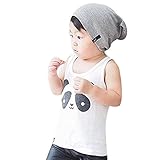 Domybest キッズ tシャツ 男の子 女の子　子供服　ベビー服　タンクトップ　Tシャツ　ノースリーブ 可愛い　パンダプリント　ユニセックス　男女兼用　春　夏　秋　赤ちゃん　ベビータンクトップ　キ