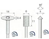 電着ダイヤモンドビットセット（円盤14mm・シリンダ6.0Φ・三角ヘッド）　軸径2.35φ　DMS2003