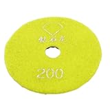 uxcell 研磨材　ポリシャー　200グリット　大理石ダイヤモンド　研磨パッド ブラック イエロー 直径10cm 厚さ5mm