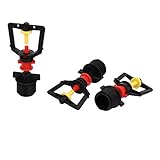 uxcell マイクロスプリンクラー　マイクロノズル　360度回転　プラスチック製　冷却システム　3個入