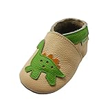 Sayoyoベビー恐竜ソフトソールレザー乳児と幼児用靴 US サイズ: 24-36 Months/8.5-9 M US Toddler カラー: ベージュ