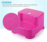 HANBUN 踏み台 子供 キッズ用 子供のスツール 厚い プラスチック スツール 踏み台 ステップ 2段 HM005 (RED)