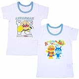 アンパンマン 肌着 半袖シャツ お得な2枚組み 綿100％で着心地も快適 kuz25-ia6136 (80cm, サックス)
