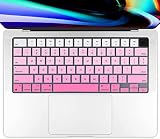 【2024年 M4チップ 搭載 モデル】MacBook Pro 14 インチ A3112/A3185/A3401 MacBook Pro 16 インチ A3403/A3186 用 キーボードカバー US英語配列 極薄 防水 防塵 耐磨 ピンク