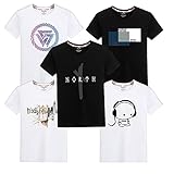 [KISETSUKI] Tシャツ メンズ 半袖 5点セット 綿100% インナーシャツ 肌着 グラフィックTシャツ 快適 定番 人気 おしゃれ メンズ服 春 夏 秋 冬 (L)