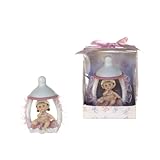 Lunaura Baby Keepsake - Set of 12 Girl Baby Sitting Inside Pacifier Favors - Pink by Lunaura