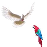 Lovoski 鳥の装飾　人工フェザー　現実的　小道具　2個　ガーデン　インテリア　全2種類　ピジョン　オウム　小鳥　 - ピジョン＋オウム