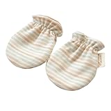 Liebeye 新生児手袋　二重層　コットン　保護　ミトン　傷つけるのを避ける カラフルなストライプ 10cm (length) * 7cm (width)