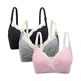 AIYUE マタニティ　ブラジャー　授乳ブラジャー　産前～産後 100%コットン製　３枚セット