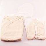 【TYGJ】オーガニックコットン ベビー服 新生児 豪華 肌着セット コンビ肌着 （ 赤ちゃんのラッパー 1枚&ロンパースセット1枚&よだれかけ 1枚) 子供服 有機栽培綿100％　出産祝い ギフトセ