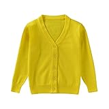 Aliciga セーター シンプル 無地 Ｖネック カーディガン 長袖 ニット (全6色) 子供服 スクール 学生 男の子 女の子 兼用 80/90/100/110/120 かわいい 柔らかい 春夏秋