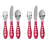 Gerber Stainless Steel Tip Kiddy Cutlery Set, 2 Sets - Pink by NUK
