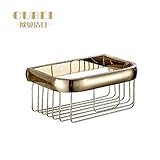 ss-copperジルコニウムゴールドSquare Wire Welded Single Tierバスルームラック