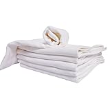 ベビー布おむつ 貝児楽 コットン 綿 白 5枚入 厚手 仕立て済み 輪おむつ 赤ちゃん 50cmｘ36cm 0ヶ月 ~24ヶ月 新生児 乳児 幼児 保育園 通気性 やわらか 高吸収 無地 (5枚)