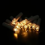 Decdeal 10pcs/セット LED コードレスキャンドル 暖かい 白い リモート クリスマスツリー フリッカー テーパーキャンドル ライトクリップ ウェット/パーティー