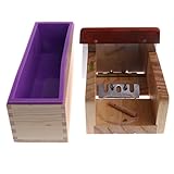 Baosity DIY　木製　ボックス　調整可能　石鹸カッター　長方形　シリコーン　金型　防水性　