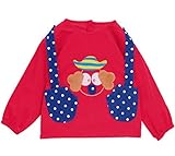 【SEBLES】 キッズ ベビー キュート エプロン スモック 幼稚園 お絵かき 全7種 サイズ 80 90 100 110 クロスセット (Ａ：レッド,90)