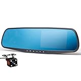Accfly Dual-lens HD 1080P Car Recorder Mirror monitor Car DVR G-sensor Loop Recording Car Camera [並行