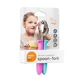 Make My Day silicone magnetic Spoon + Fork (Purple/Blue) by Make My Day