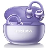 King Lucky ブルートゥース イヤホン ワイヤレス オープンイヤー イヤーカフ bluetooth5.4 マイク付き 耳を塞がない 指向性音伝送技術 音漏れ防止 5.2g軽量設計 快適装着感 ENC通話ノイズキャンセリング 自動ペアリング 24時間連続再生 ながら聴き 耳挟み式 閉塞感ゼロ 落ちにくい IPX5防水 ランニング/ゲーム/通勤/散歩/運動 (パーブル)