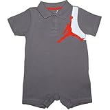 NIKE(ナイキ)エア・ジョーダン男の子用エアジョーダン半袖オレンジ&グレー襟付きポロロンパース,Air Jordan [並行輸入品]