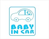 ノーブランド 青 BABY IN CAR 車 ステッカー かわいい 安全グッズ 贈り物 ギフト 出産 祝い プレゼント ベビー イン カー