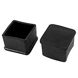 uxcell 家具足カバー　足パッド フットプロテクター　椅子　ラバーカバー　ブラック　40 x 40mm　2個