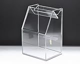 アクリルスライド募金箱/クリア/鍵付　W12cm/D9.7cm/H17.9cm