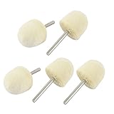 uxcell 軸付砥石 バフ研磨ビット 20mm直径 フェルト 金属 円錐ヘッド 5本入り