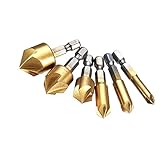 GORCHEN バリ取り 面取りカッター チタンコーティング 6本 セット 工具 金属
