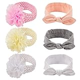 Madholly　赤ちゃん ヘアバンド　6点セット　コットン製　シンプルなベビーヘアリボン 髪飾り 髪留め　新生児 キッズ 子供 出産祝い