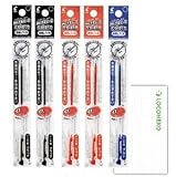 パイロット ハイテックC コレト専用レフィル 替芯LHKRF-10C【まとめ買い 5本】+ロコネコカード (黒2・赤2・青1/0.3mm)