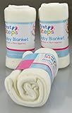First Steps Fleece Baby Blankets for Pram, Crib, Moses Basket or Bed 70x70cm by First Steps