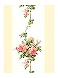 York Wallcoverings LY4300SMP Casabella Rose Stripe 8 X 10 Wallpaper Memo Sample, Off White/Cream [並行