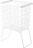 山崎実業(Yamazaki) 折り畳み 脚付き ランドリーバスケット ホワイト W41×D30×H41.5cm(脚部折り畳み時) タワー tower 洗濯かご 腰の負担軽減 1462