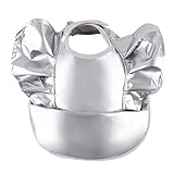 GRALARA かわいい　防水　赤ちゃん　幼児　キッズ　　ビブ　ベビー　ランチ　ビブ　洗濯簡単　全4色 - 銀